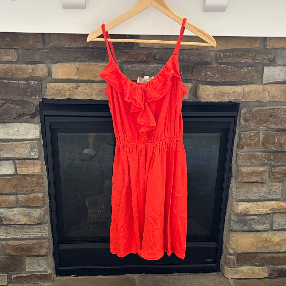 LOFT Bright Orange Midi Dress